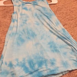 Blue tie dye tank top
